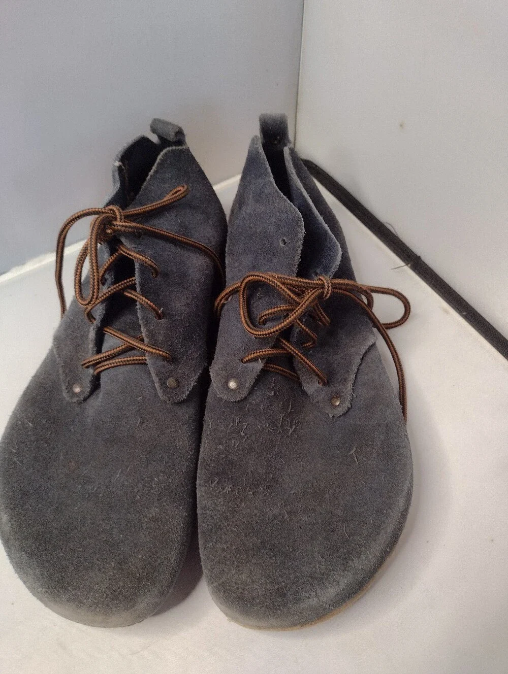 Birkenstock Dundee Blue Suede Comfort Laced Ankle Boots Size 45 Mens AA